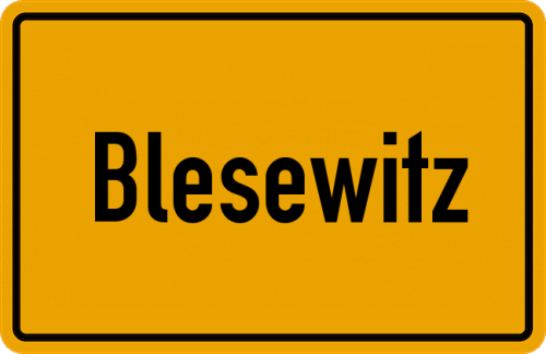 Ortsschild Blesewitz