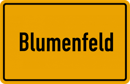 Ortsschild Blumenfeld