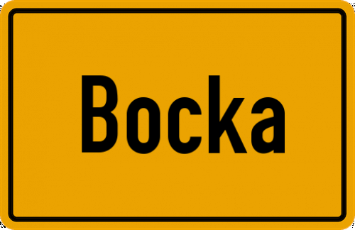 Ortsschild Bocka, Thüringen