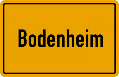 Ortsschild Bodenheim, Kreis Euskirchen