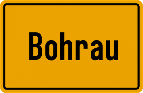 Ortsschild Bohrau