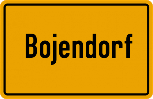 Ortsschild Bojendorf, Fehmarn