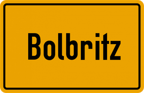 Ortsschild Bolbritz
