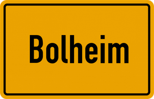 Ortsschild Bolheim