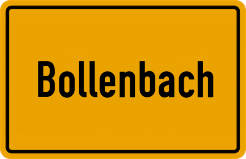 Ortsschild Bollenbach