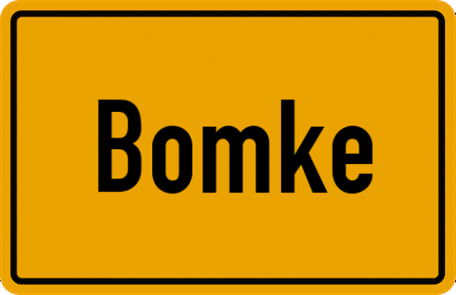 Ortsschild Bomke