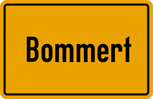 Ortsschild Bommert