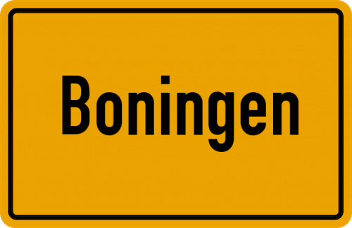 Ortsschild Boningen