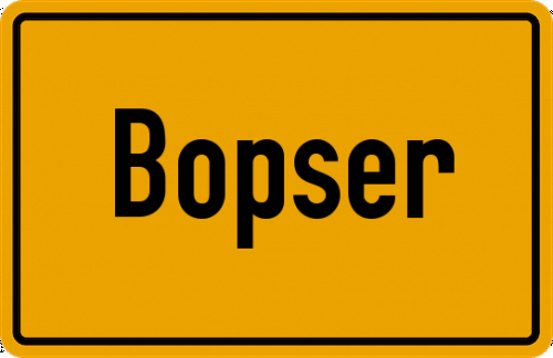 Ortsschild Bopser