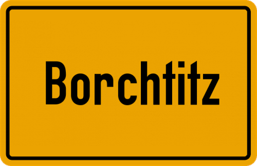 Ortsschild Borchtitz