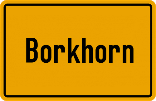 Ortsschild Borkhorn