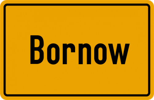 Ortsschild Bornow