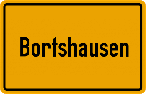 Ortsschild Bortshausen, Kreis Marburg an der Lahn
