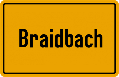 Ortsschild Braidbach