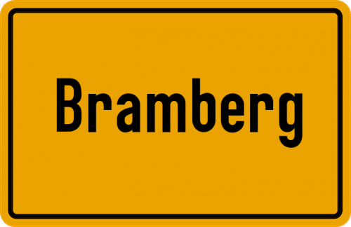 Ortsschild Bramberg, Unterfranken