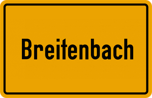 Ortsschild Breitenbach, Kreis Wetzlar