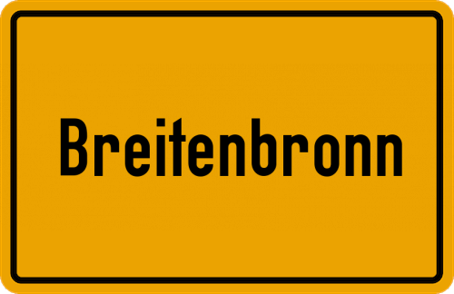 Ortsschild Breitenbronn, Baden