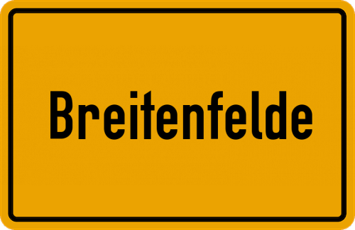 Ortsschild Breitenfelde, Kreis Herzogtum Lauenburg