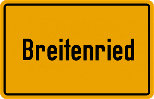 Ortsschild Breitenried, Oberpfalz