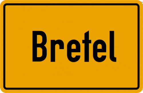 Ortsschild Bretel