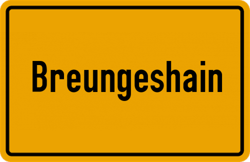 Ortsschild Breungeshain, Hessen