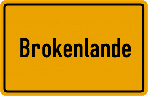 Ortsschild Brokenlande