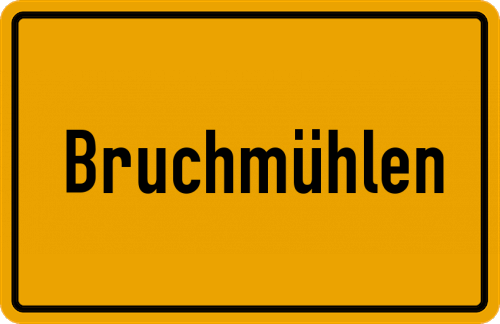 Ortsschild Bruchmühlen, Kreis Grafschaft Hoya