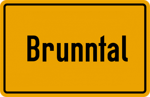 Ortsschild Brunntal