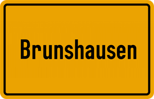 Ortsschild Brunshausen, Kreis Wesermünde