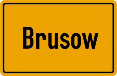 Ortsschild Brusow
