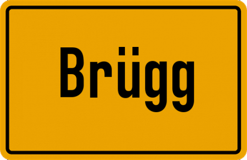 Ortsschild Brügg