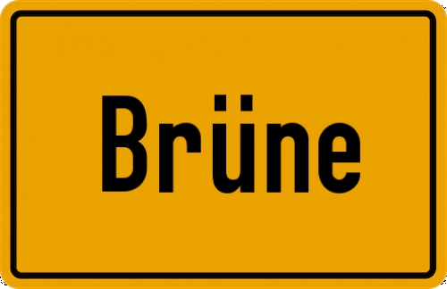 Ortsschild Brüne, Kreis Grafschaft Hoya