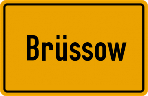 Ortsschild Brüssow, Uckermark