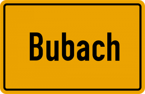 Ortsschild Bubach