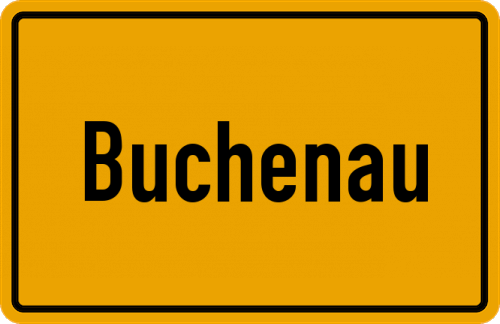 Ortsschild Buchenau, Niederbayern