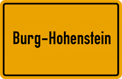 Ortsschild Burg-Hohenstein