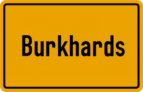 Ortsschild Burkhards, Hessen