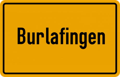 Ortsschild Burlafingen, Kreis Neu-Ulm