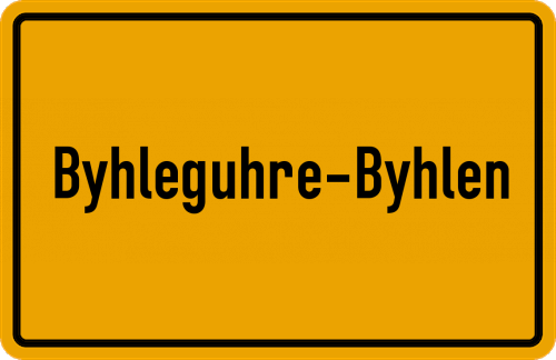 Ortsschild Byhleguhre-Byhlen