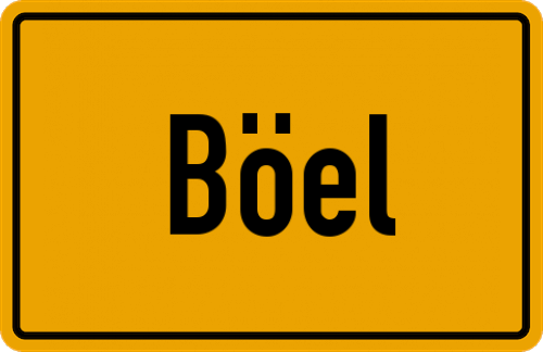 Ortsschild Böel, Angeln