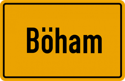 Ortsschild Böham