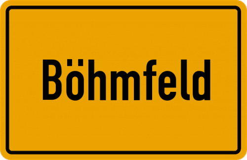 Ortsschild Böhmfeld