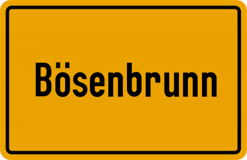 Ortsschild Bösenbrunn