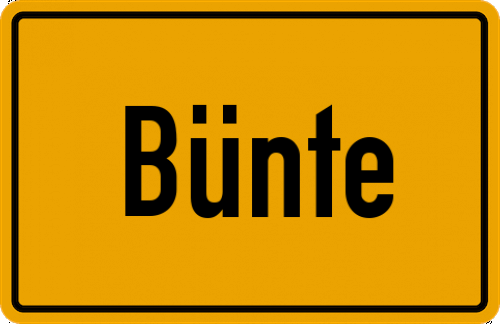 Ortsschild Bünte, Kreis Rotenburg, Wümme