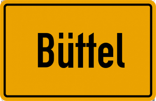 Ortsschild Büttel, Gemeinde Witzwort