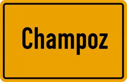 Ortsschild Champoz