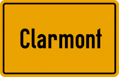 Ortsschild Clarmont