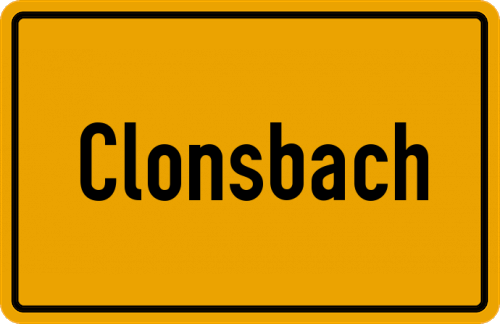 Ortsschild Clonsbach