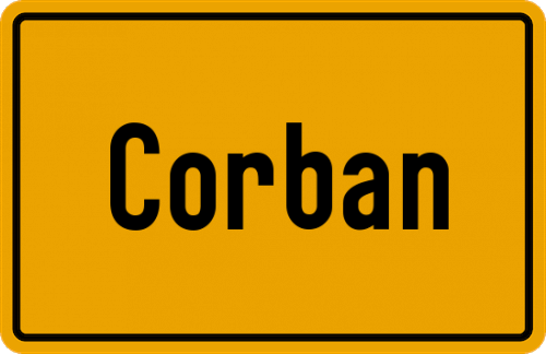Ortsschild Corban