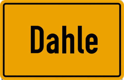 Ortsschild Dahle, Domäne